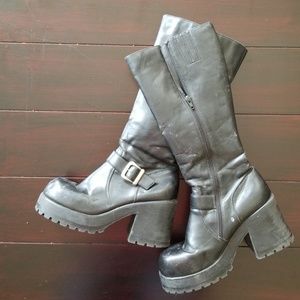 Platform boots with 4" heel